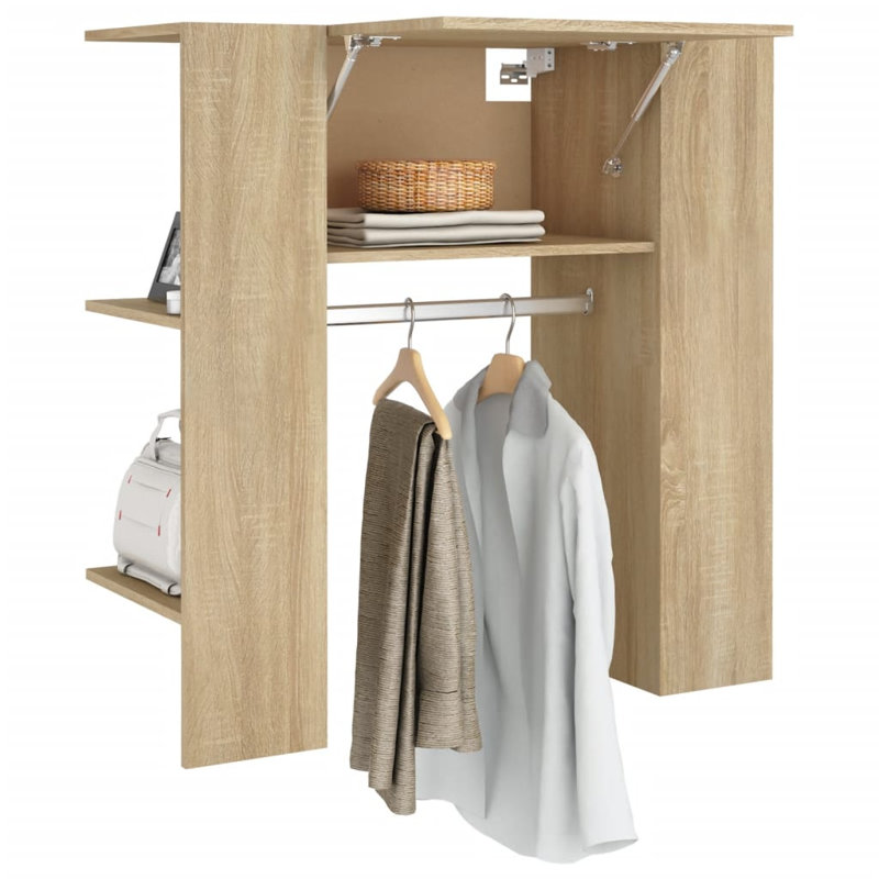 Backes 2 Door Manufactured Wood Wardrobe, Natural