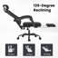 Chaise de bureau ergonomique avec repose-pieds, chaise de bureau en filet avec appui-tête, chaise d'ordinateur à haut dossier avec support lombaire réglable pour la chambre d'étude de bureau à domicile, noir