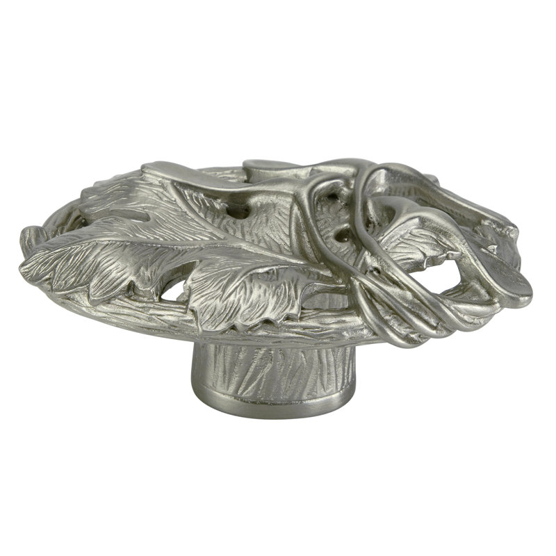 ARTS & CRAFT OAK PARK KNOB IN PLATE, Satin Nickel