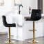 De 2 tabourets de bar en velours noir, avec base et repose-pieds, mécanisme de hauteur réglable pour un siège détendu pivotant mécaniquement optimal