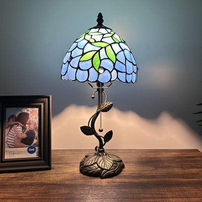 Tiffany Table Lamp Stained Glass Tahani LED Bulb Included 8"W*8"D*16"H