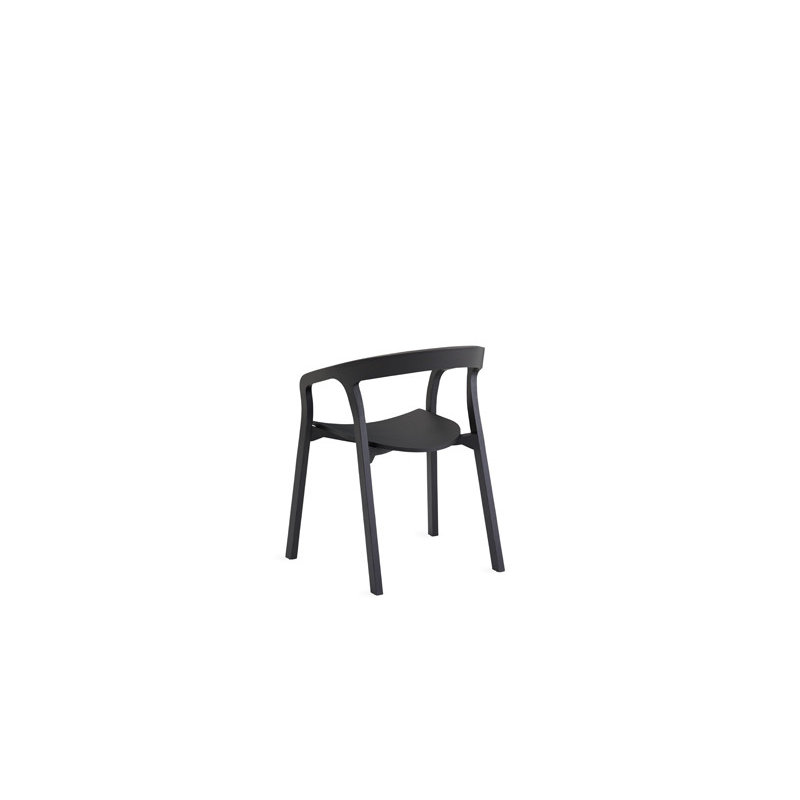 She Said Solid Wood Stacking Arm Chair, Black