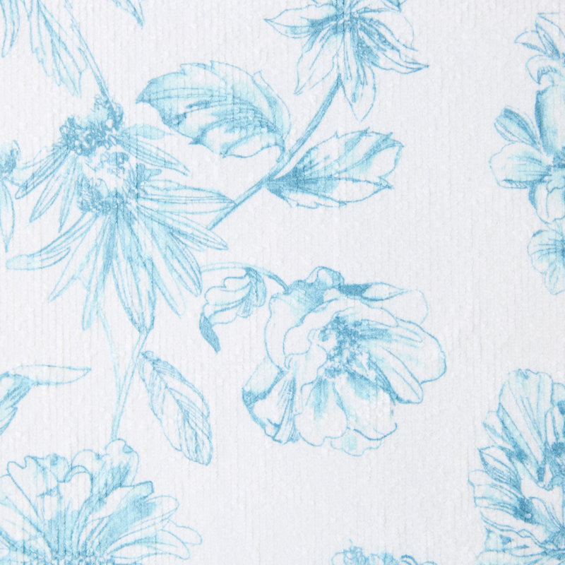 Tapis de séchage botanique à motif floral bleu ciel FIESTA, 16 po x 22 po