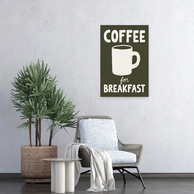 «Coffee for déjeuner», art mural contemporain, H 24 po x l 16 po