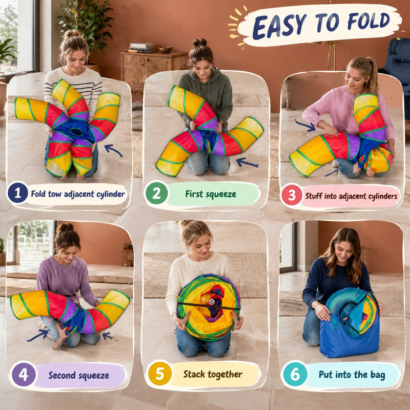 Une balle de jeu et un trou de regard interactif sont intégrés dans ce grand tunnel d'intérieur pliable en forme de S à 5 voies, adapté aux chiots, aux chatons, aux chatons et aux lapins.