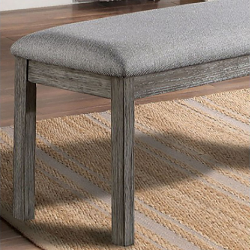 Gray 45-Inch Wood Frame Upholstered Bench