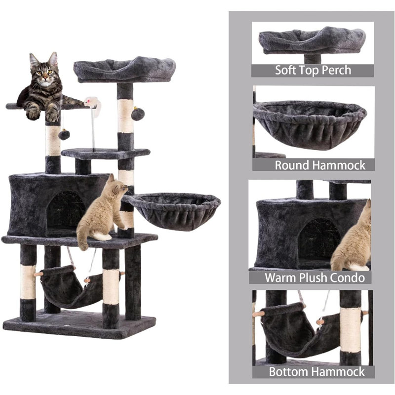 Deniene 45.2'' H Cat Tree, Deep Gray