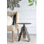 Table d'appoint 16,9 x 16,9 x 19,7 feuilles, finition argent antique