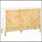 3 Door Sideboard Buffet Cabinet with Chevron Pattern, Adjustable Shelf, and Metal Legs for Modern Storage Solutions