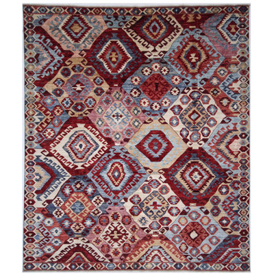 High-Quality Hand-Knotted Red And Ivory Area Rug