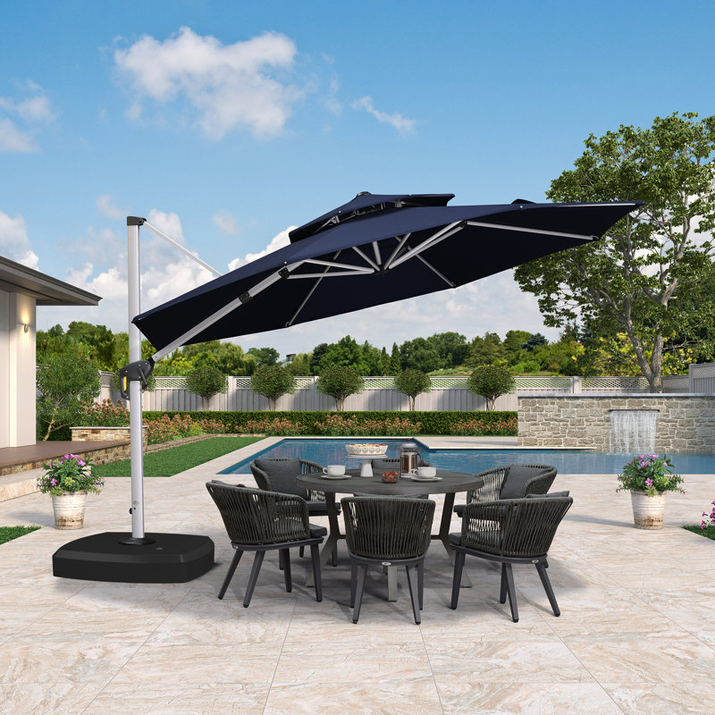 Parasol de terrasse 12 pi, Bleu marine