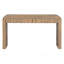 Console rustique avec tiroir cannelé, coins arrondis et pieds épais pour le vestibule ou le salon-831671383