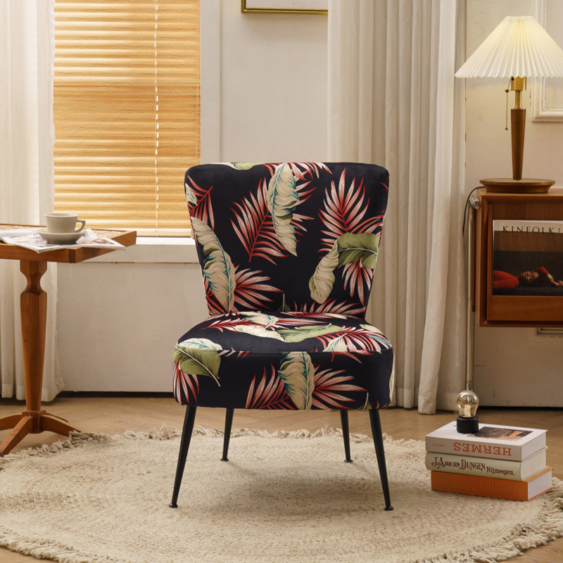 Fauteuil de chambre de 25,78 po de largeur en velours