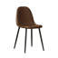 Ensemble de 4 chaises de salle à manger, chaises de style moderne, sièges rembourrés en cuir de selle, chaise de cuisine en forme de cuillère avec pieds en métal, chaises de salle à manger pour les cuisines de restaurant