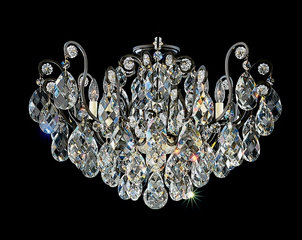 Renaissance 8 - Light Semi Flush Mount, Black, Heritage Clear