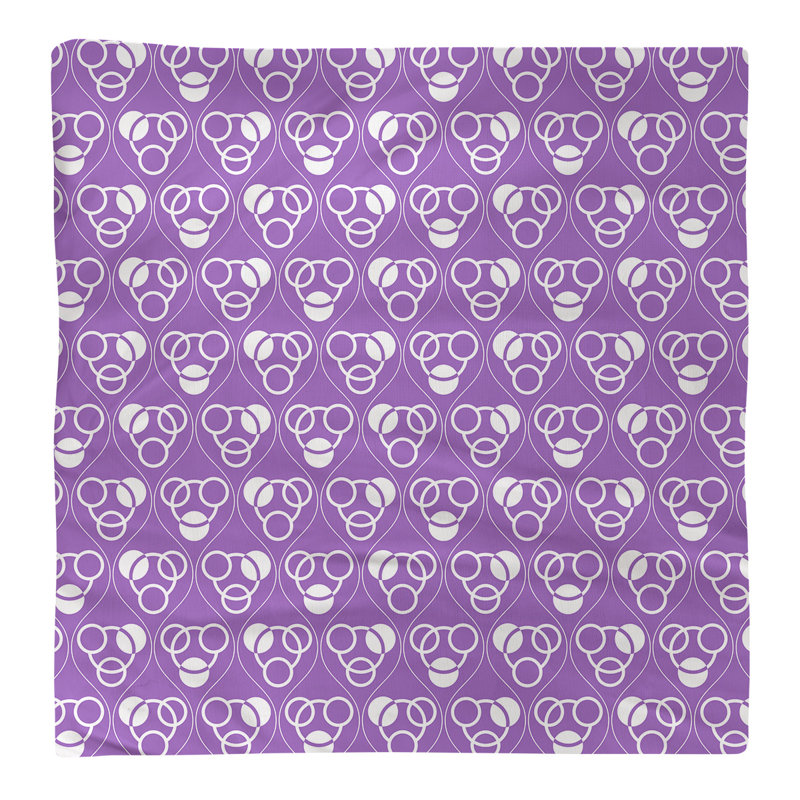 Serviette de table en coton classique Circles Waves, Violet / Blanc, H 0,1 po x l 22 po x P 22 po, Croisé en coton
