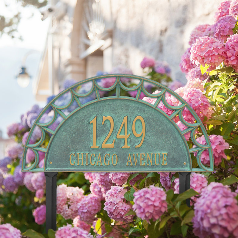 Plaque d'adresse sur 2 lignes Signature Series, Bronze, Oui, Vert-de-gris