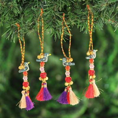 2'' Solid Colour Wood Hanging Figurine Ornament
