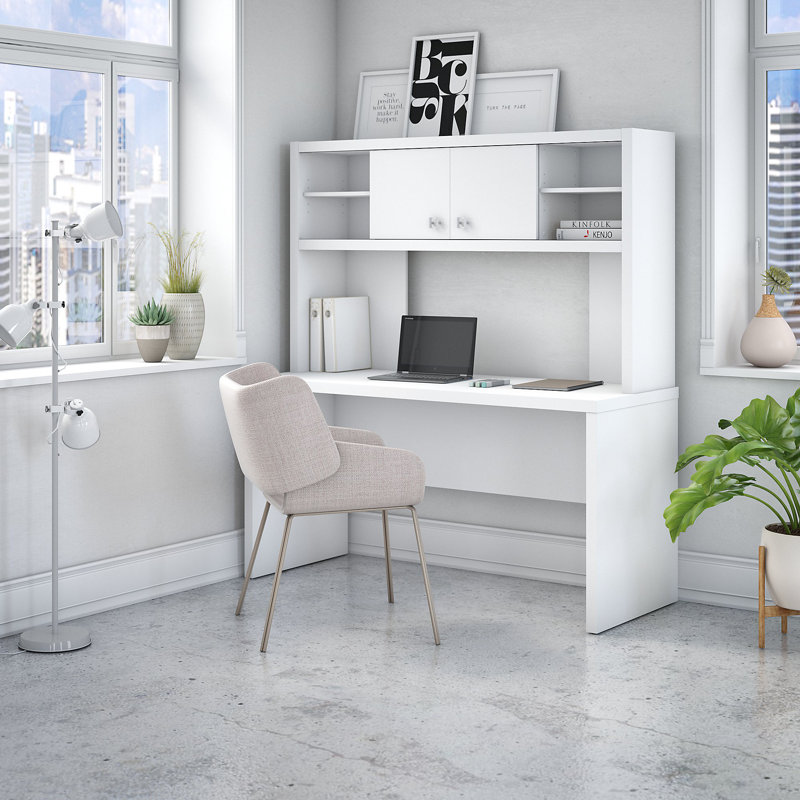Echo Credenza Desk, Pure White