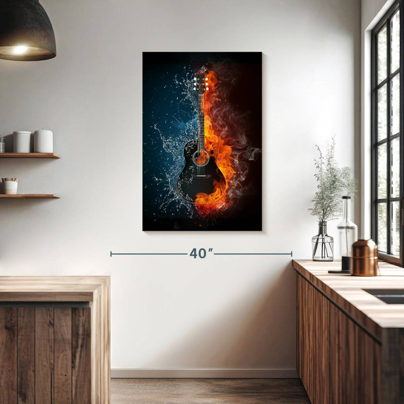 Abarca Fire Water Guitar, 39" H x 26" W