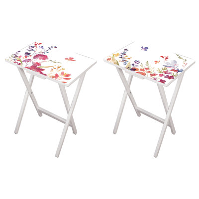 Ensemble de table-plateau 2 pièces aquarelle Debbra