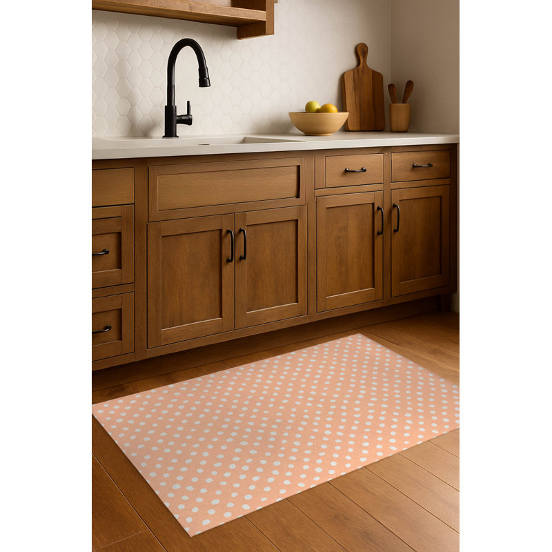 Tapis de cuisine Dot Lyfe, Rectangle 4pi x 6 pi, Pêche