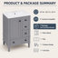 Meuble-lavabo autoportant de 61 cm de largeur avec tiroir compartimenté, rangement sur porte et comptoir en céramique-2051720360