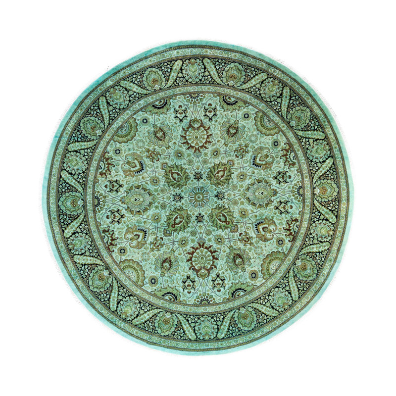 Overdyed One-of-a-Kind 9' 1" X 9' 1" Hand Knotted Area Rug