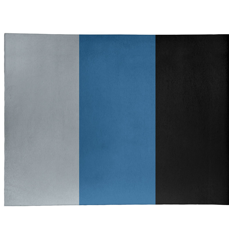 Tapis bleu à rayures de hockey national, Rectangle 8 pi x 10 pi