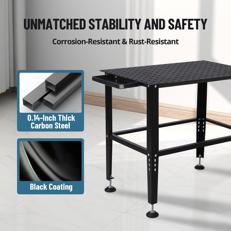 60.96cm W Steel Top Workbench