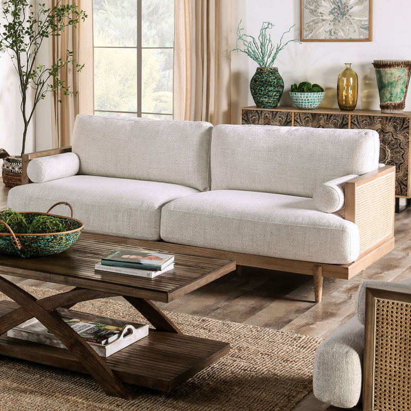 Length Sofa, Light Oak, 33" H x 87" W x 38" D