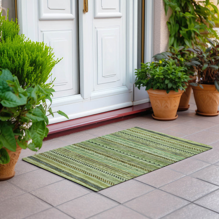 Machine Washable Indoor/Outdoor Claudian ACN1625 Aloe Rug