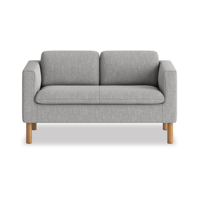 Causeuse à accoudoirs carrés 53,5 po Parkwyn, Mélange de polyester gris