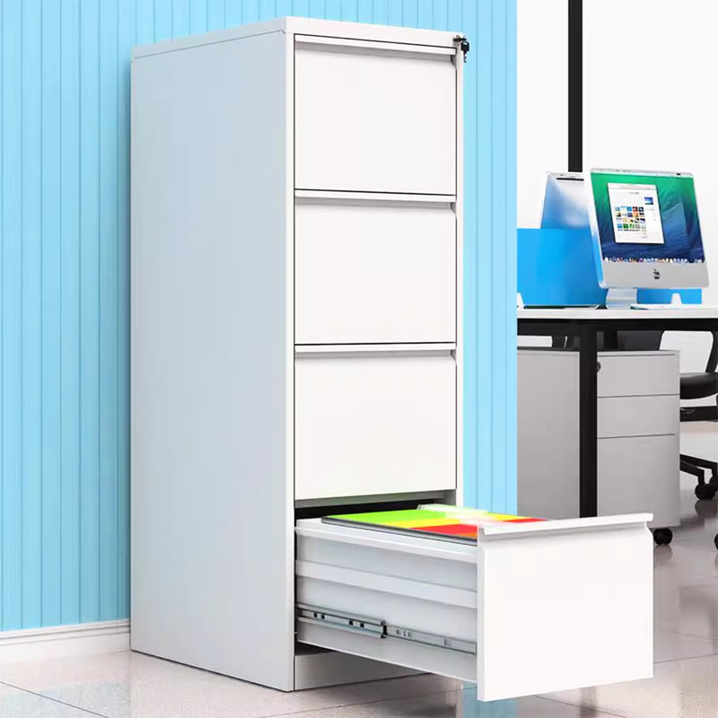 Classeur de bureau 4 tiroirs en métal avec serrure - Conception compacte pour tiroirs blancs format légal / lettre A4
