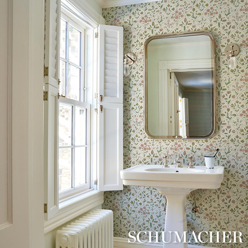 Frances Scallop Floral Wallpaper, Pink