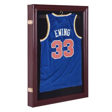 DECOMIL - Ultra Clear UV Protection Baseball / Football Jersey Frame Display Case Shadow Box, Cherry