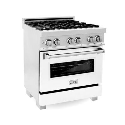 DuraSnow ZLINE 30"" 4.0 cu. ft. Dual Fuel Range with Gas Stove and Electric Oven -  RAS-WM-30