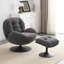 Bonhomme Upholstered Swivel Lounge Chair With Footstool