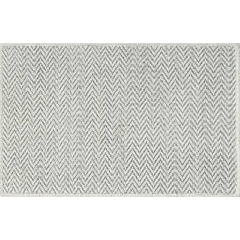 Tapis Pulse tissé à la main en laine à chevrons, couleur ardoise, 2,13 m x 2,74 m, 7' X 9'