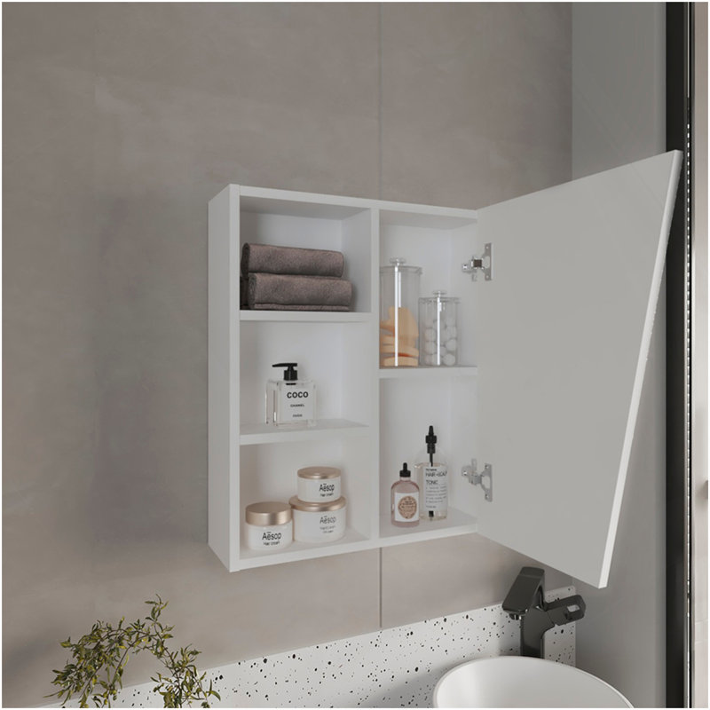 Armoire à pharmacie Wolcott, salle de bain, blanc
