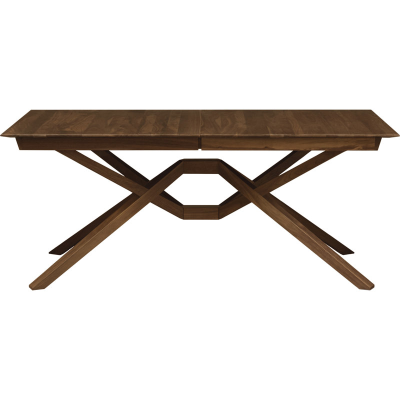 Exeter Single and Double Leaf Extension Dining Table, Natural Walnut, 50" W x 72"/92"/112" L, 2