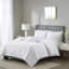 Housse de couette en coton Seersucker - très grand / très grand, drap texturé 100% rayé blanc-120258390