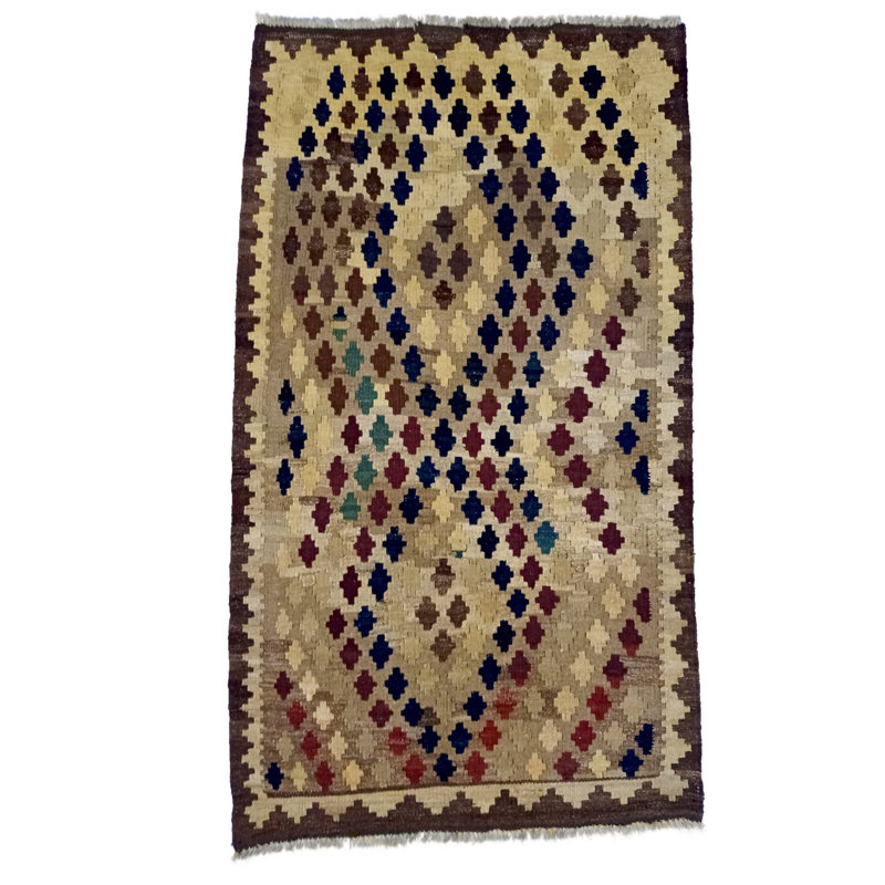 Hoelscher Rectangle 100 cm x 180 cm Ikat Hand Woven Kilim