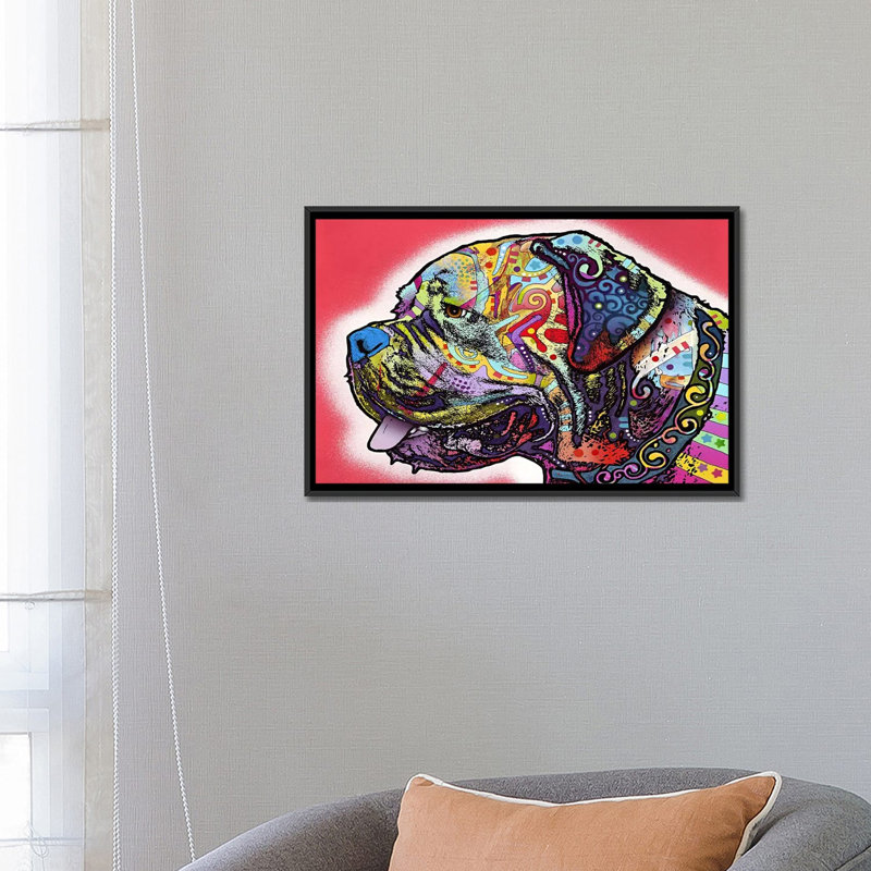 «Profile Mastiff» par Dean Russo - impression sur toile tendue, H 18 po x l 26 po x P 1,5 po, Cadre noir