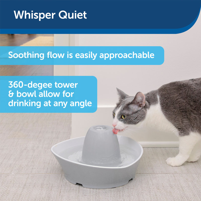 PetSafe Whisper-Quiet Ceramic Pet Water Fountain, 60 Oz