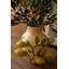  Grand vase en céramique avec citrons - 11 po de hauteur, motif de fruits jaune vif