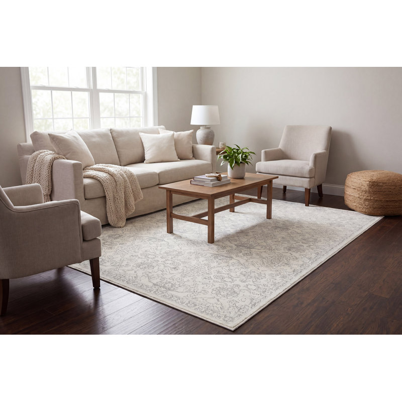 Glenam 19483-910 GREY/CREAM, Rectangle 6'7" x 9'