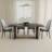 Set Of 4 Modern Pu Leather Dining Chairs With Black Metal Legs And Upholstery-534018402