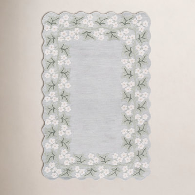 Hand-Tufted Wool Floral Rug