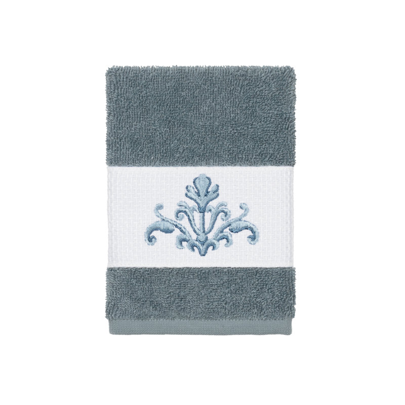 Essuie-mains en coton turc à ornements, Bleu sarcelle